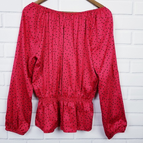 Ellen Tracy Polkadot Retro BOHO Tunic Size Medium - Picture 2 of 7